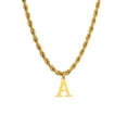 thumbnail image 1 of Initial Letters Necklaces for Men Boys,Stainless Steel A-Z 26 Alphabet Charm Pendant with 60CM/23.6" Twisted Rope Chain Gift, 1 of 5