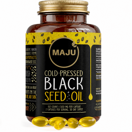 Maju Superfoods Black Seed Oil Softgels, 3X Thymoquinone, 60 Count