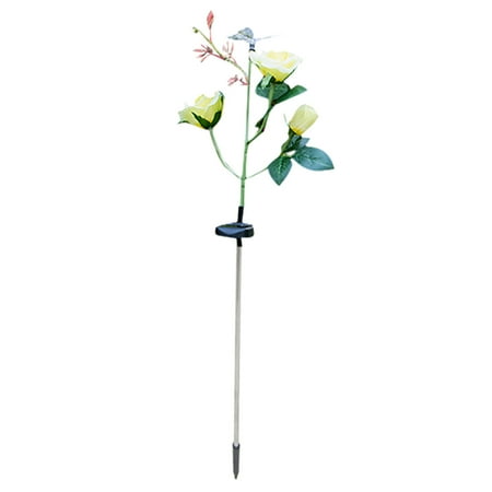 

New Year! WQQZJJ Garden Decor Deals Led Solar Rose Flower Transparent Butterfly Combination Ground Lamp Gifts On Clearance
