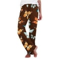 thumbnail image 5 of SOOMLON Women Pajama Pants Long Soft Funny Graphic Pajama Bottoms Adult Tall Warm Winter Lounge Sleepwear Sleep Pants Stretchy Comfy Wide Leg Pants Night Clothes Brown S, 5 of 7
