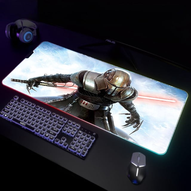 War-alfombrilla de ratón RGB grande para Gaming, LED grande alfombrilla de ratón, alfombrilla de escritorio, Teclado retroiluminado LIUWENJING unisex