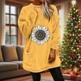 thumbnail image 6 of Long Sleeve Shirts for Women Flannel Winter Warm Crewneck Graphic Printed Tops Casual Loose Pullover Top with Pockets (XL, Yellow), 6 of 9