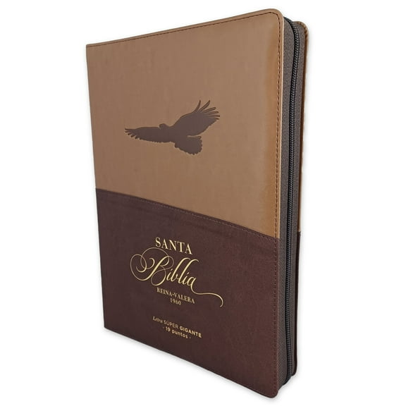Biblia Letra Super Gigante 19 puntos RV1960 duotono cafe y aguila con indice - Pero los que esperan a Jehova