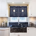 thumbnail image 5 of Yayeee Kitchen Curtains Tier Pair Light Filtering 27"x36" Rod Pocket Short Cafe Window Panel, White Planet, 5 of 7