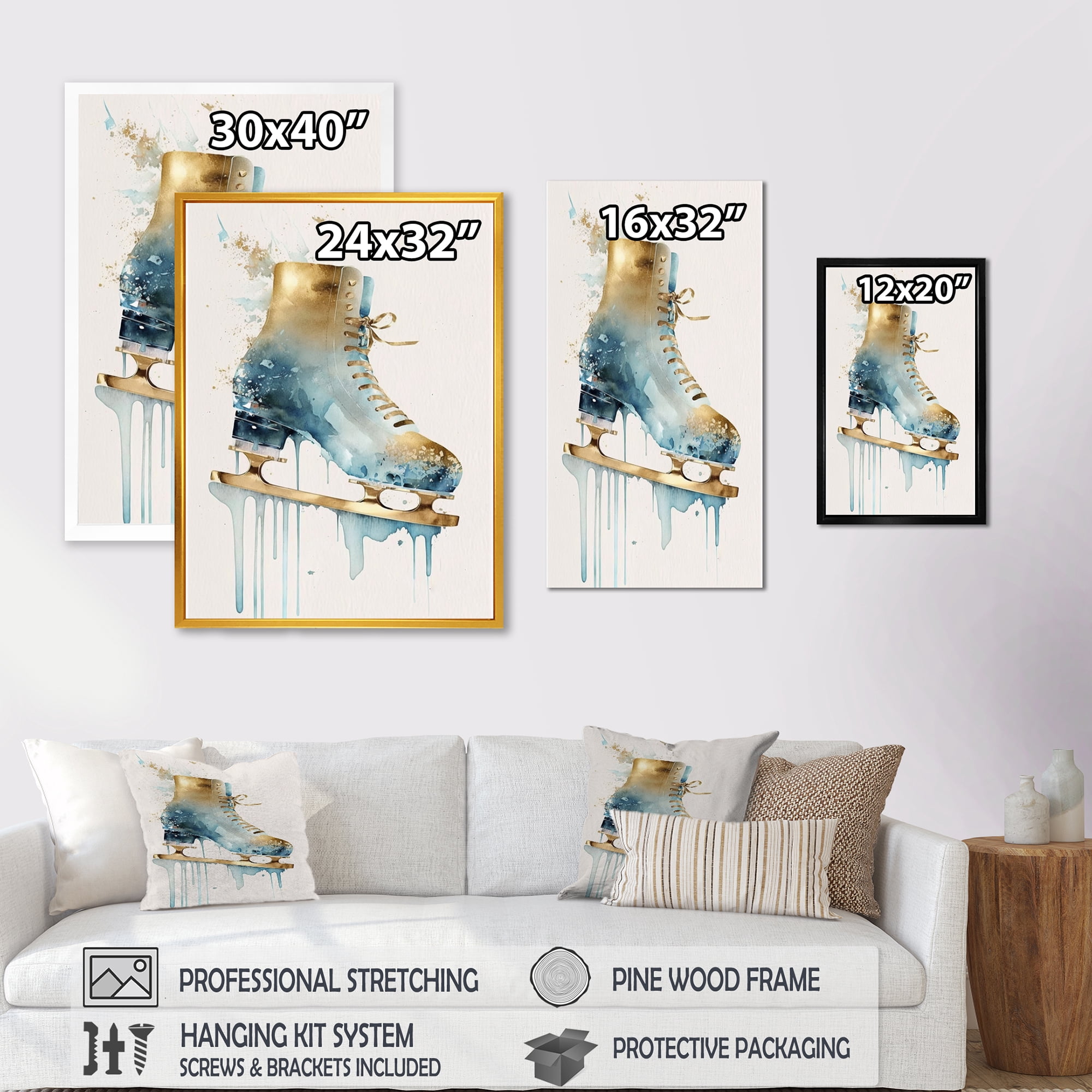 Designart Figure Skate I Canvas Wall Art