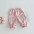 thumbnail image 7 of KAUOD Toddler Girls Bowknot Pants Elastics Waist Harem Bloomers Trousers Girls Summer Cotton Casual Lounge Long Pants, 7 of 7