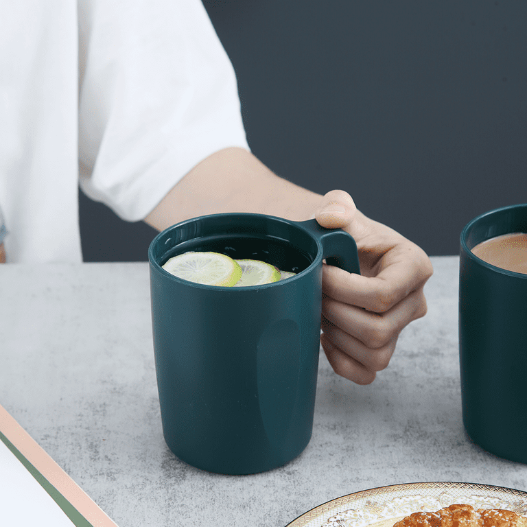  Kurala Coffee Mugs Set of 5, Plastic Coffee Cups Set, 10 Ounce  Unbreakable Coffee Mug Plastic with Handle, 3 Basic Colors, Reusable  Plastic Mug Dishwasher Safe : Home & Kitchen