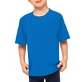 thumbnail image 3 of Likimi Toddler Kids Boys Tops Solid Color Short Sleeve Quick Drying Tees Fashion Casual Loose Spring Summer Tops Size 3-4 Years Blue, 3 of 9