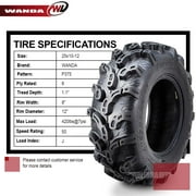 Wanda ATV Tires 25X10-12 25X10X12 6PR P375 - Super Lug Mud, Set 2