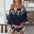 thumbnail image 2 of Robes d'Été pour Femmes Robes Cocktail pour Femmes Décontractées Plage Aguichant Robe Décontractée Femmes Tunique à Épaules Robes Maxi Décontractées pour Femmes Coupe Ample Manches Cloche Mini Robe Florale, 2 of 9