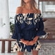 thumbnail image 1 of WILLBEST Vestidos Casuales Vestidos de Verano para Mujer 2022 Playa Sexy Hombros Descubiertos Túnica Casual Suelta Manga Mini Vestido Floral Extra Grande, 1 of 3