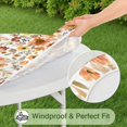 thumbnail image 5 of Pioneer Flower Floral Print Pattern Round Fitted Tablecloth with Elastic Edge,Dining Table Cover Waterproof,Outdoor Round Tablecloth for Camping,Dining,Indoor and Outdoor, 5 of 7