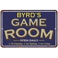 thumbnail image 1 of BYRD'S Blue Game Room Sign Metal 8 x 12 Matte Finish Metal 108120002057, 1 of 1