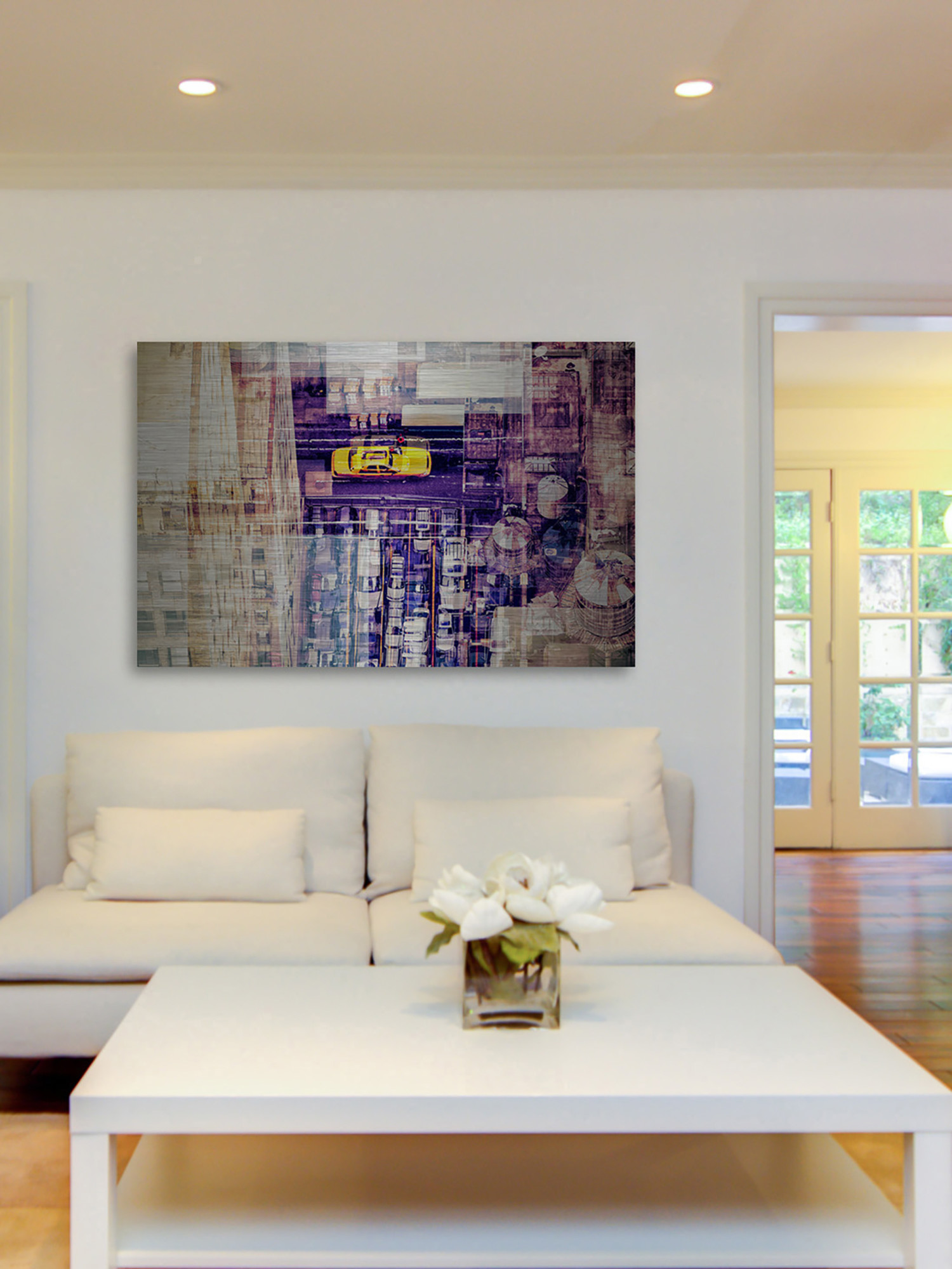 "My Yellow Taxi" Painting Print on Brushed Aluminum