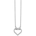 thumbnail image 2 of 14k White Gold Diamond Heart Infinity Necklace - 18" Natural Diamonds Chain, 2 of 4