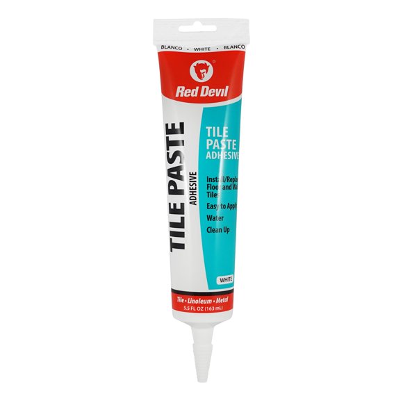 Adhesivo en pasta para azulejo Red Devil 0497 162 mL blanco, hecho en EE. UU.