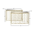 thumbnail image 4 of DecMode 42", 39"W Gold Metal Geometric Console Table with Mirrored Glass Top, 2-Pieces, 4 of 12
