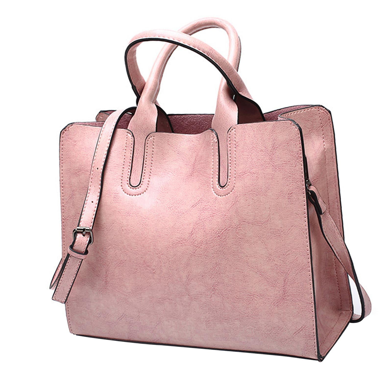 Large Luxury Leather Tote Bag Shoulder Bag and Handbag Pink