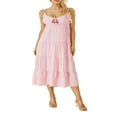 thumbnail image 1 of Solid Spaghetti Strap Midi Cami Dress for Women - Perfect for Parties and Beach, 1 of 9