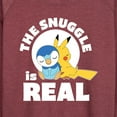 thumbnail image 3 of Pokémon - The Snuggle Is Real Pikachu And Piplup - Women's Lightweight French Terry Long Sleeve Shirt, 3 of 5