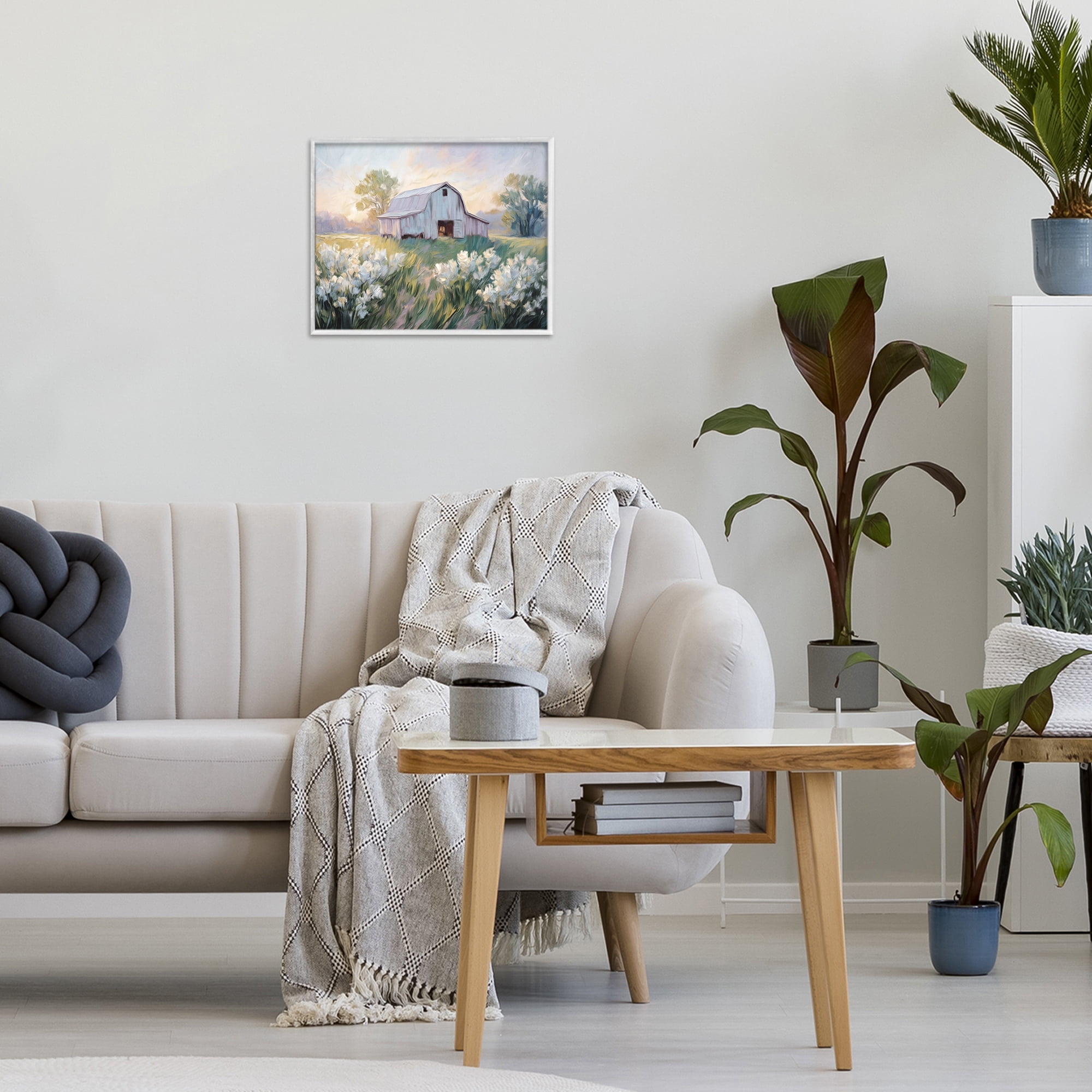 Stupell Industries Secluded Barn Landscape White Framed Giclee Art, design by Kim Allen