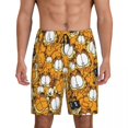 thumbnail image 1 of Custom Print Men Manga Garfields Cartoon Anime Cat Pattern Pajama Bottoms Sleepwear Pjs Sleep Shorts with Pockets, 1 of 7