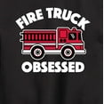 thumbnail image 3 of Instant Message - Fire Truck Obsessed - Toddler & Youth Crewneck Fleece Sweatshirt, 3 of 6