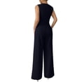 thumbnail image 5 of Mifsaly Womens Suits 2 Piece Set Business Casual office Matching Outfits Button Down Vest Top and High Waisted Wide Leg Trousers with Pockets Black,L, 5 of 6