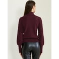 thumbnail image 4 of DARING DIVA Ribbed Long Sleeve Turtleneck Stretch Knit Sweater Top S Burgundy, 4 of 6