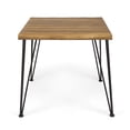 thumbnail image 3 of Euroco 32.5" Farmhouse Dining Table for 2, Square Kitchen Table Dinner Table with Metal Legs for Dining Room, Home Office,Teak, 3 of 8