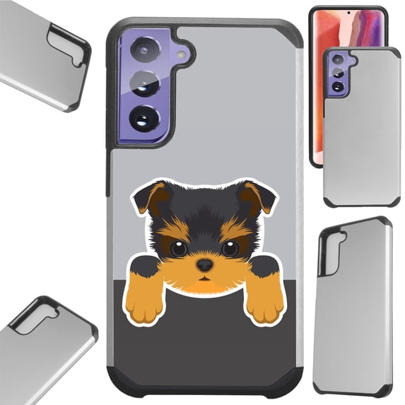 Compatible with Samsung Galaxy S22 Plus 5G 6.6" Hybrid Fusion Guard Phone Case Cover (Cute Dog Yorkshire Terrier)