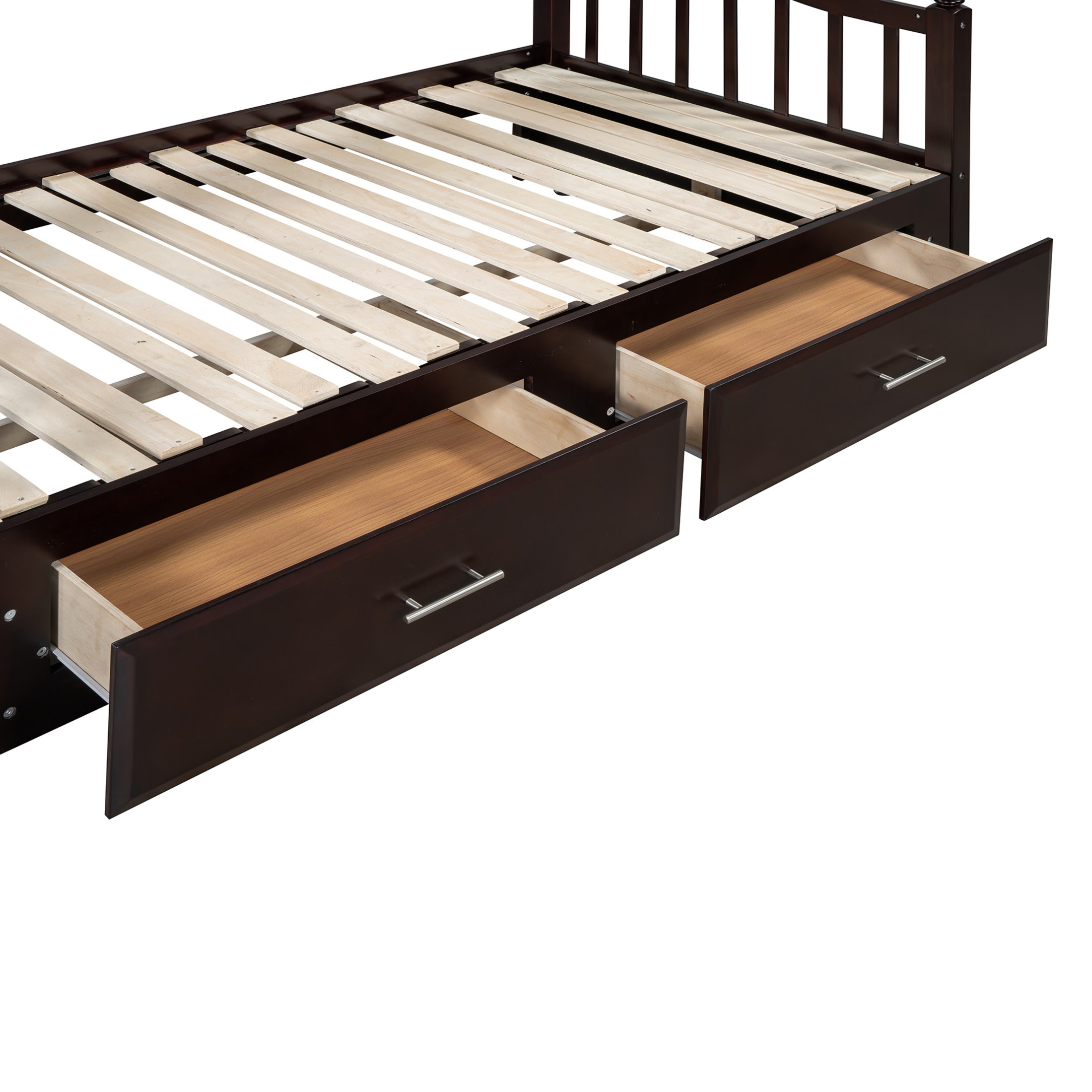 Noble House Wooden Twin Size Daybed with Twin Size Trundle, Extendable Daybed with Two Storage Drawers, Espresso