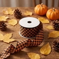 thumbnail image 2 of Orange Black Spiderweb Gift Wrapping Ribbon, Halloween Wired Edge Craft Ribbon for Fall Wreath DIY Decor, 141.73x2.48in, 2 of 6