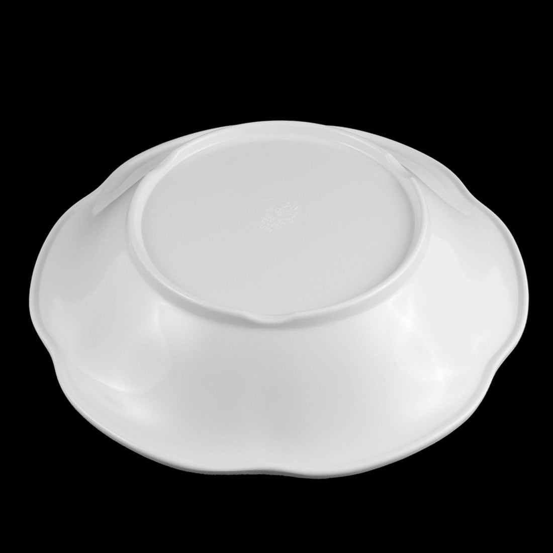 Household&Hotel Essentials Plastic Lotus Design Salad Dessert Dish Plate White by