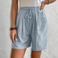 thumbnail image 4 of RYRJJ Bermuda Shorts for Women Knee Length Elastic Waist Drawstring Loose Wide Leg Shorts Summer Casual Beach Short 2025(Light Blue,XL), 4 of 9