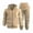 Khaki, variant on Voska Mens Sweatsuits 2 Piece Set Zip Up Hoodie And Jogger Sweatpants Work Out Casual Athletic Tracksuits Black L
