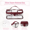 thumbnail image 4 of Unique Bargains 2pcs Clear Makeup Bags Waterproof Cosmetic Bags for Travel Zipper Makeup Pouch Black, Wine Red, 4 of 7
