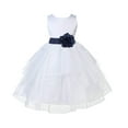 thumbnail image 3 of Ekidsbridal White Marine Shimmering Organza Flower Girl Dress Junior Bridesmaid Wedding Pageant Communion Baptism Gown 4613T S, 3 of 3