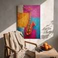 thumbnail image 2 of Vintage Pop Art Saxophone Canvas Wall Art for Living Room Music Room Ready to Hang, 2 of 5