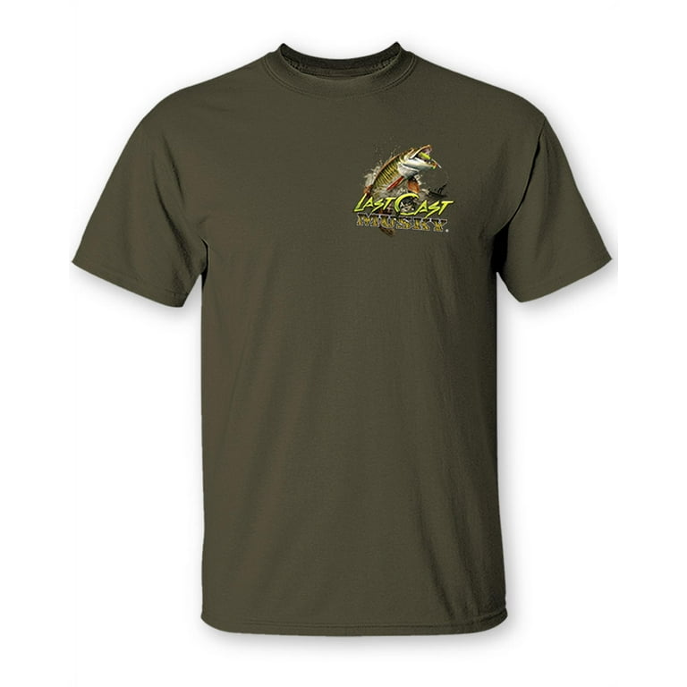 Follow The Action Musky Last Cast Fishing T-Shirt and Mug Gift Set Large