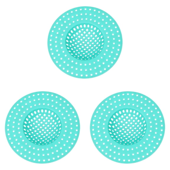 Tanuke Small Drain Strainer, Sink Drain Hair Catcher, Bathroom Sink Drain Strainer, Drain Mesh Baskets for Laundry, Mop Pool, Utility, Slop, RV Sink, Plastic Drain Filter,Green(3Pcs)