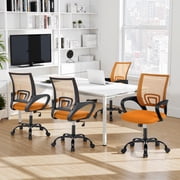 BestOffice Ergonomic Office Chair, Lumbar Support, Adjustable Height with Armrests for Adults(Orange)
