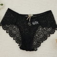 thumbnail image 2 of WULMLEO Sexy Cheeky Panties for Women Lace Criss Cross Bikini Underwear Black L, 2 of 3
