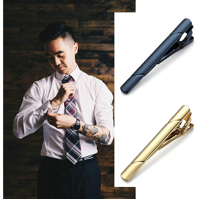  Tie Clips for Men Tie Tack with Chain, Tie Bar Set for Regular  Ties Necktie, Tie Pin Clips for Wedding Business Accessories(set 1) :  Clothing, Shoes & Jewelry