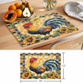 thumbnail image 6 of Retro Rooster Placemats Set of 8 Sunflower Animals Plaid Farmhouse Place Mats Indoor Wipeable Table Mats Washable Cloth Dining Table Placemats for Kitchen Holiday Party Home Decor 13x19 Inch, 6 of 9