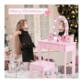 thumbnail image 4 of Luku Kids Vanity Set with Mirror,Kids Vanity Table and Chair Set Girls' Makeup Dressing Table with Lights & Wood Makeup Playset for Age 4-9 Years, 4 of 6