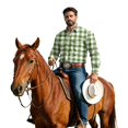 thumbnail image 5 of GrmtClth Mens Shirts Long Sleeve Plaid Button Down Shirt Casual Work Shirts Vintage Lightweight for All Season Cowboy Work Shirts with Pockets XXL, 5 of 8