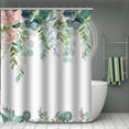 thumbnail image 1 of Cortina de ducha floral Sailing bohemia de acuarela impermeable con 12 ganchos, 1 of 5