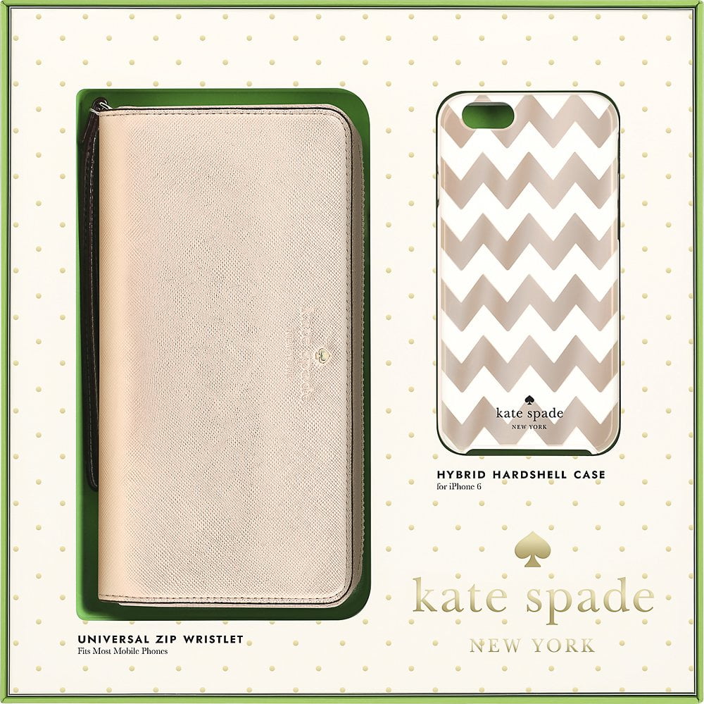 Kate Spade New York Gift Box Hard Shell Case with Zip Wristlet for