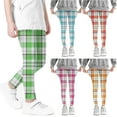 thumbnail image 2 of Utoimkio Girls Plaid Printed Stretch Leggings Soft Comfortable Ankle Length Pants Leggings for Kid Little Girls 3-8 Years, 2 of 6